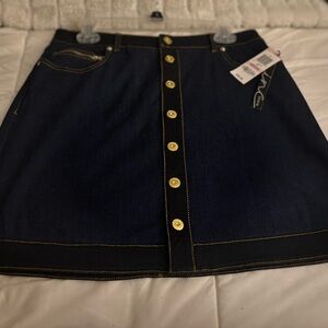 INC International Concepts Blue Mini A-Line Skirt Work